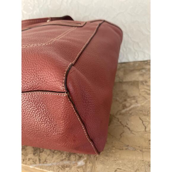 Vtg Coach Penelope large mauve pebble leather shoulder bag tote Serial F14684 - Picture 7 of 10